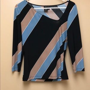 BCBG Diagonal striped stretchy top
